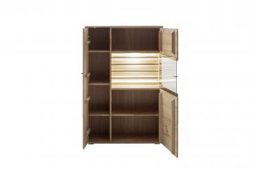 Highboard GIRONA T22 Balkeneiche in Kristalleiche geölt